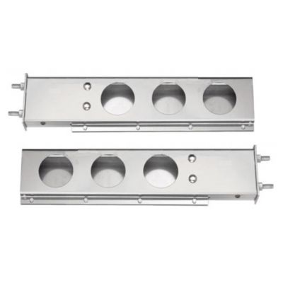 Chrome Spring Loaded Mud Flap Hanger with Round Cutouts