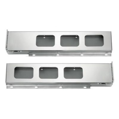 Chrome Light Bar with Rectangular Cutouts